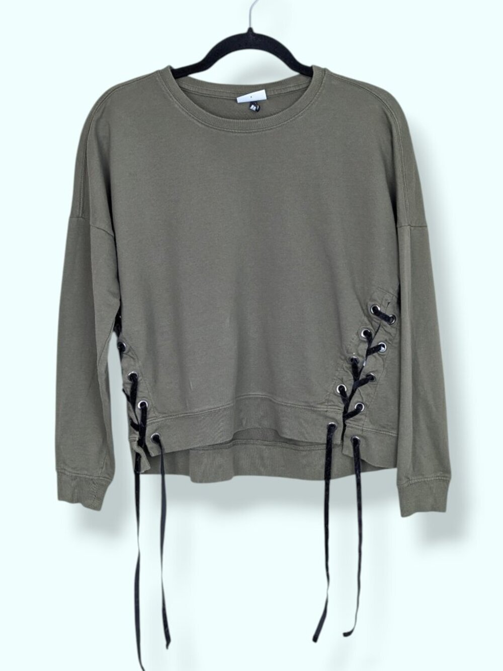 Noisy May Green Laced Crew Neck Sweater - Picture 6 of 10